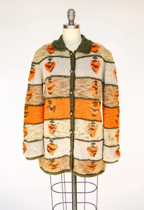1960s Sweater Wool Knit Cardigan Italy M