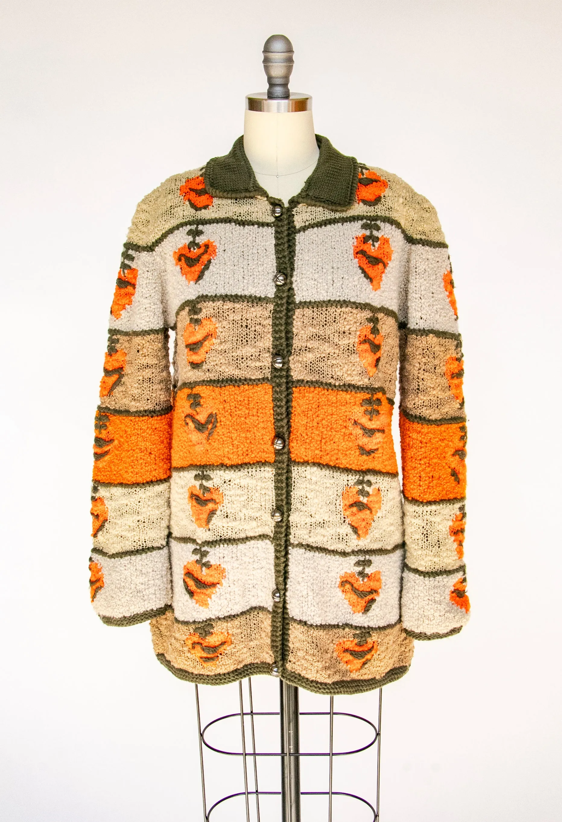 1960s Sweater Wool Knit Cardigan Italy M