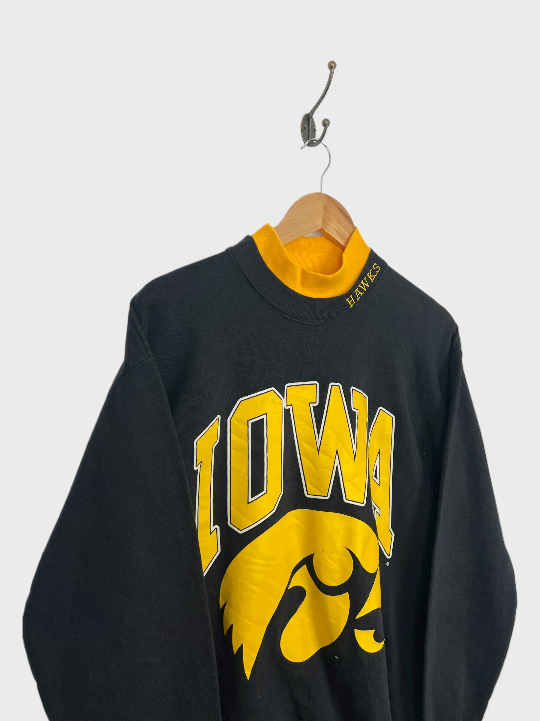 90's Iowa Hawkeyes USA Made Mock-Neck Vintage Sweatshirt Size 8
