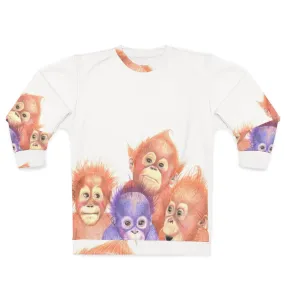 Adorable Baby Orangutan Orange and Purple Sweatshirt