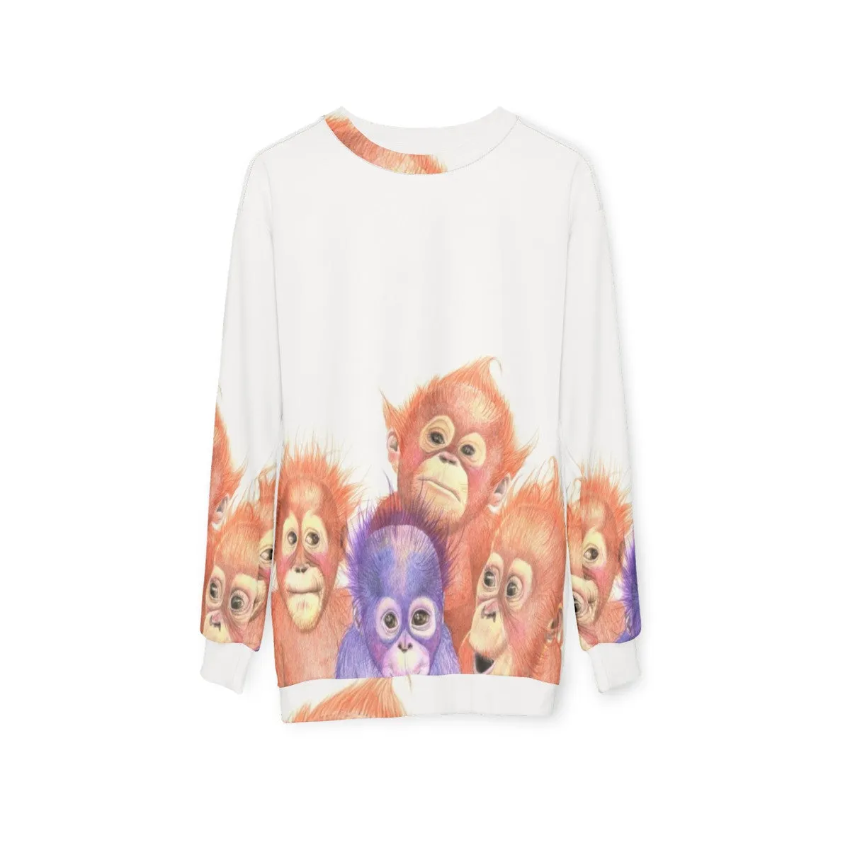 Adorable Baby Orangutan Orange and Purple Sweatshirt