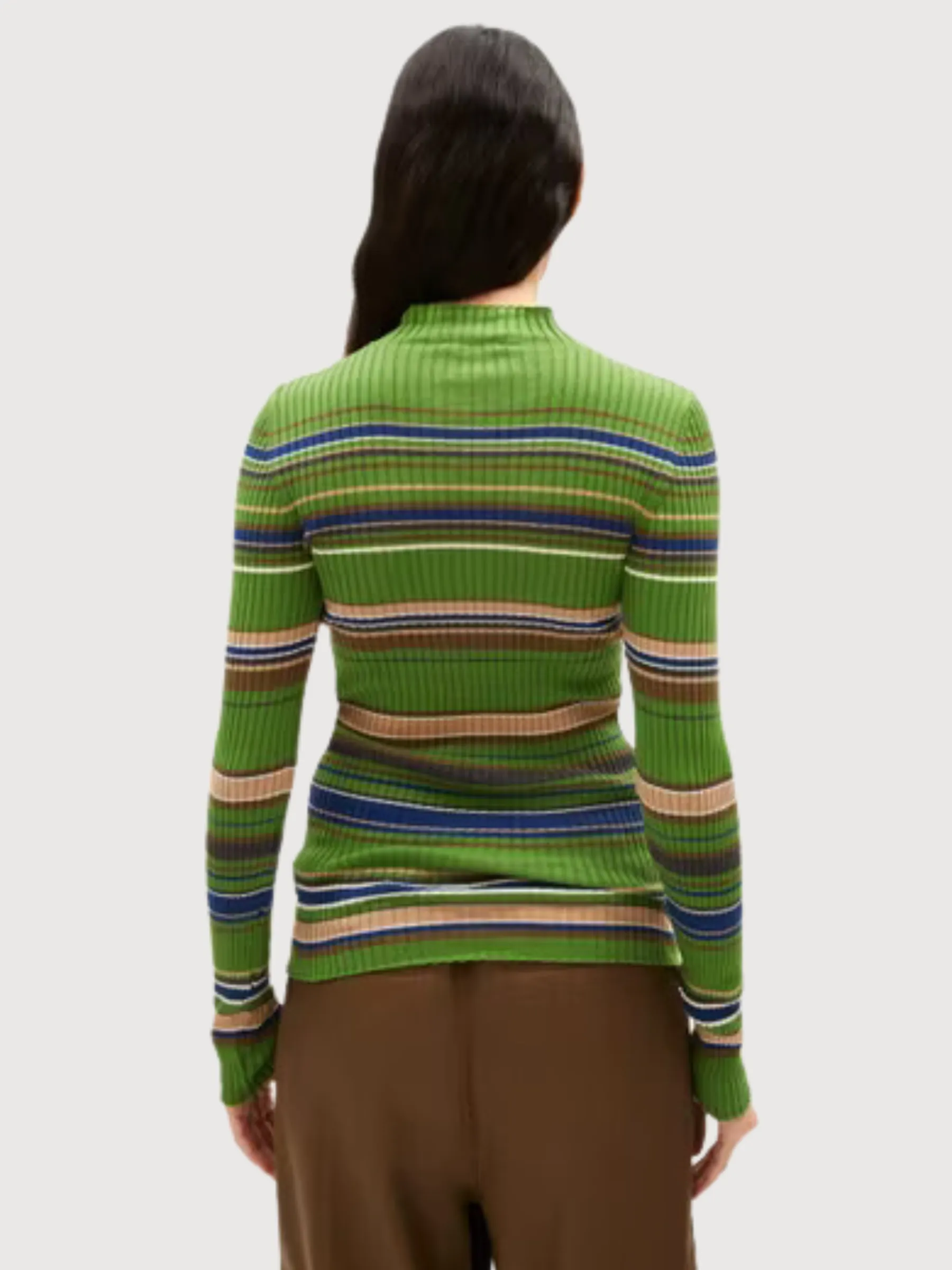 Alaania New Stripes Ivy green Longsleeve | Armedangels