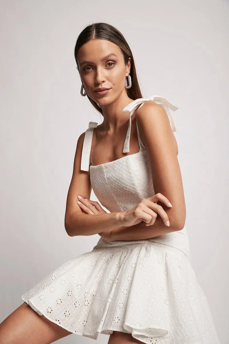 ALASKA LACE MINI DRESS - White