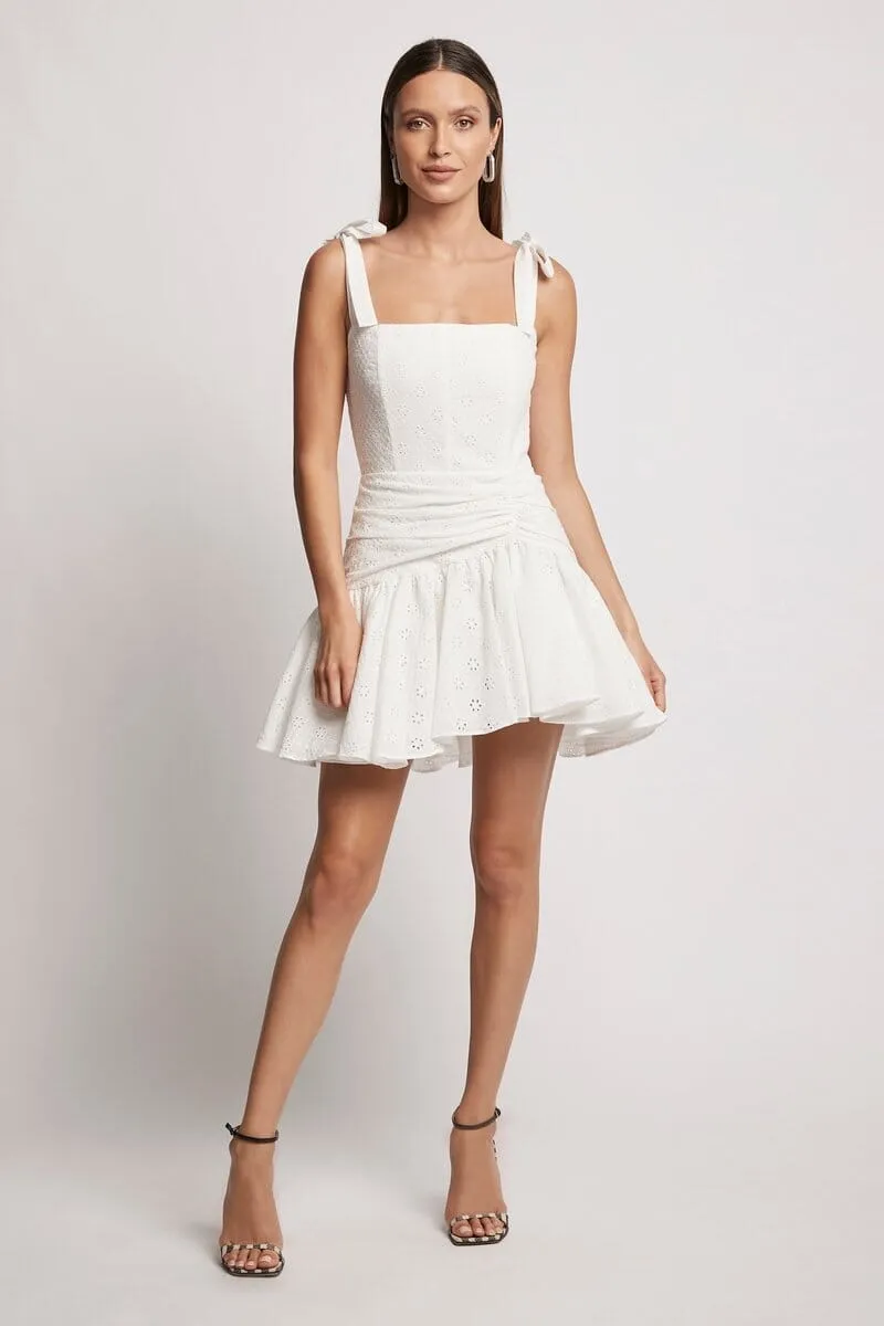ALASKA LACE MINI DRESS - White