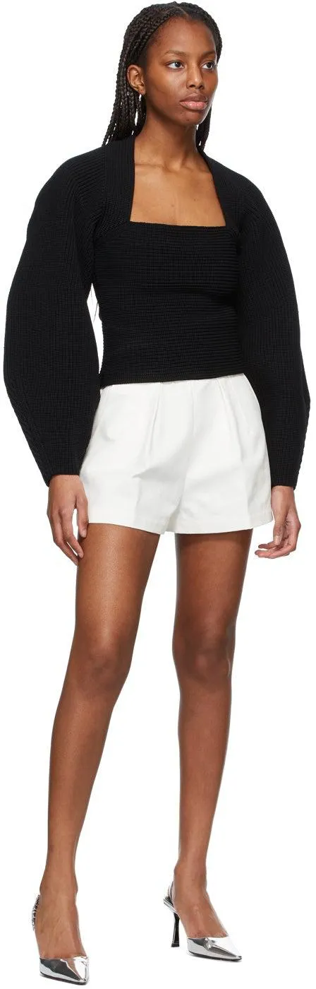 Alexander Wang Black Ribbed Shrug Pullover Sweater