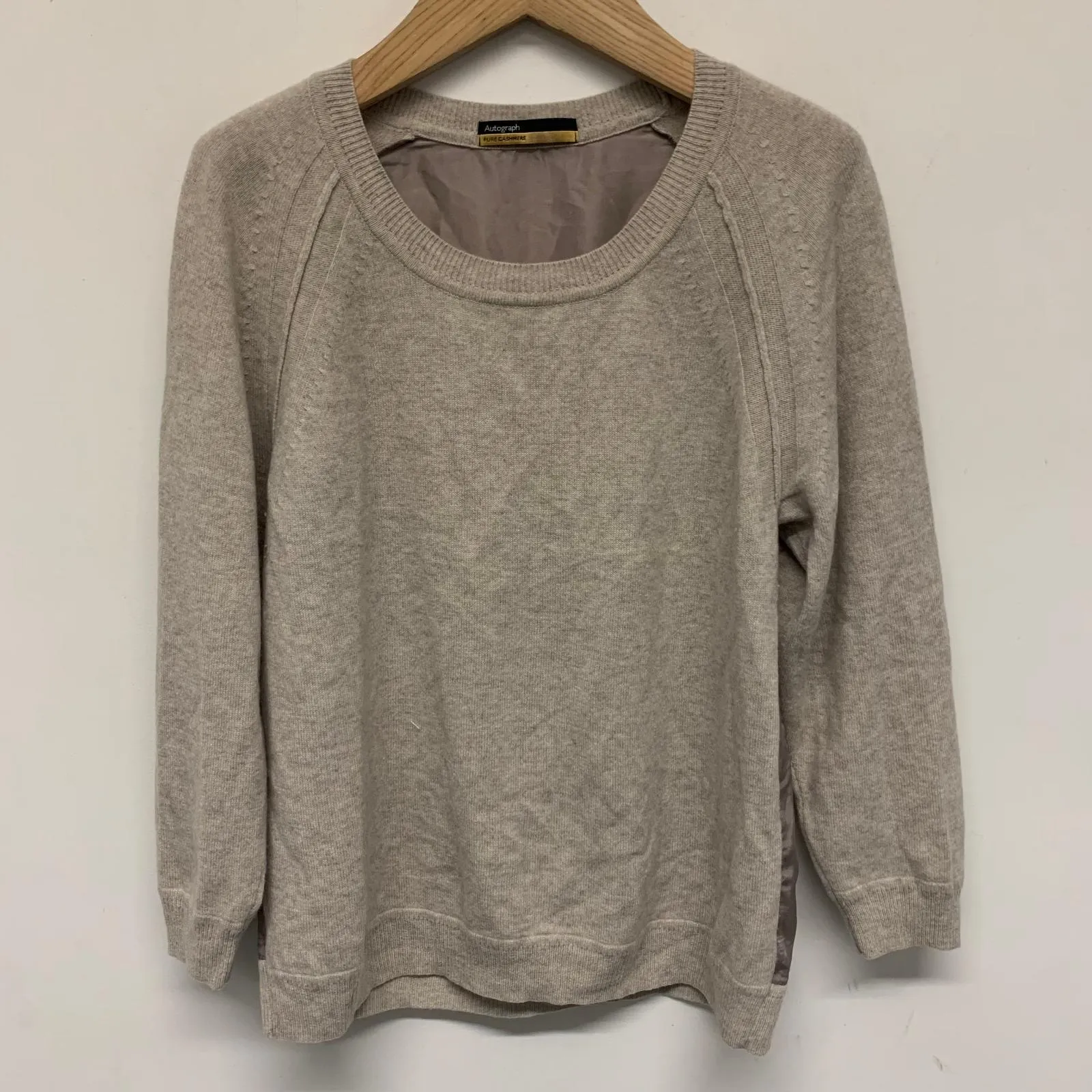 AUTOGRAPH Beige Ladies Long Sleeve Round Neck Pullover Jumper Size UK M
