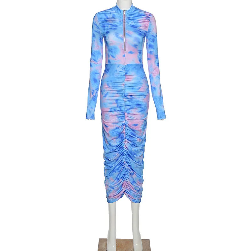 Aye Girl Zipper Women’s casual Fashion Dress Long