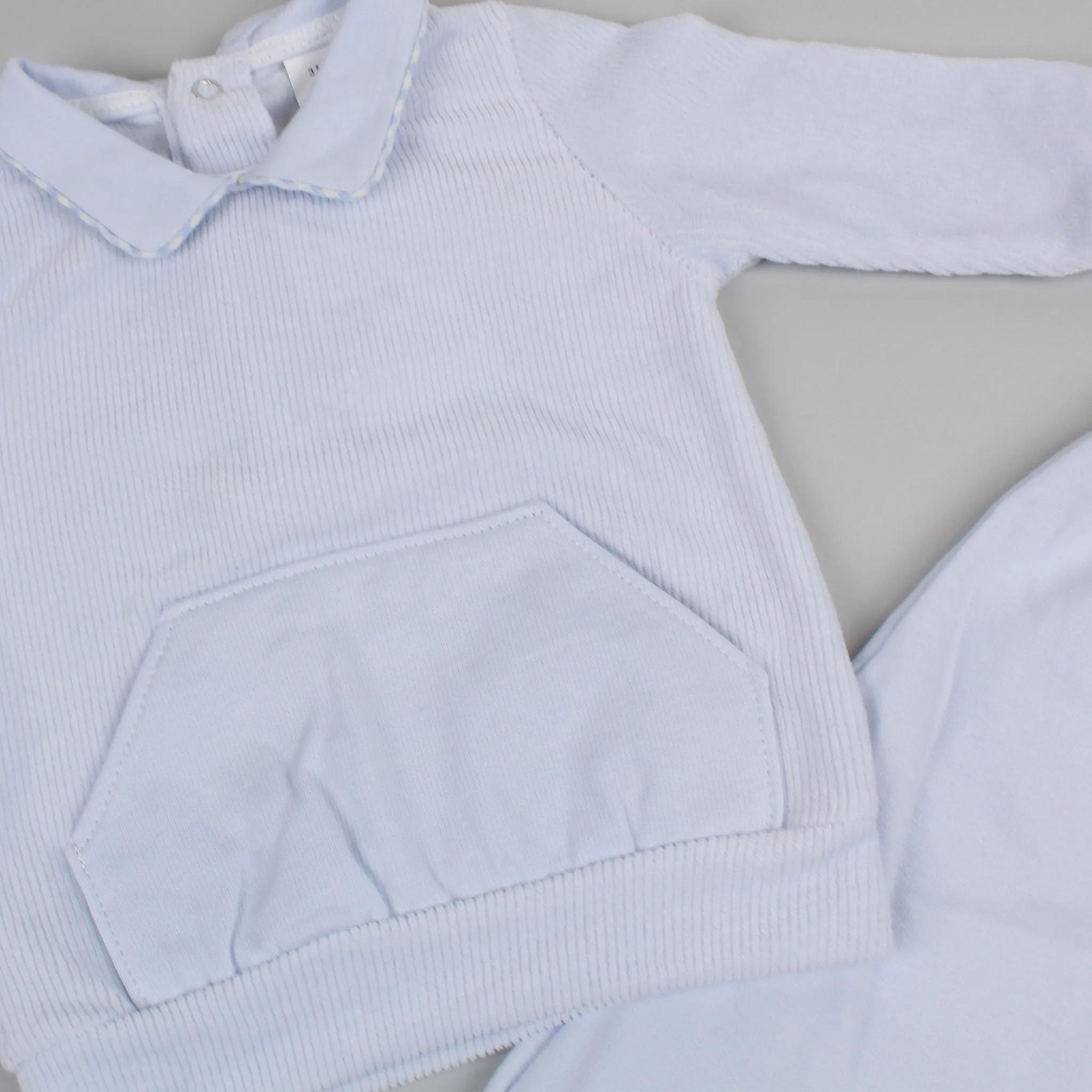 Baby Boys Two Piece - Corded Cotton Cosy Set - Blue