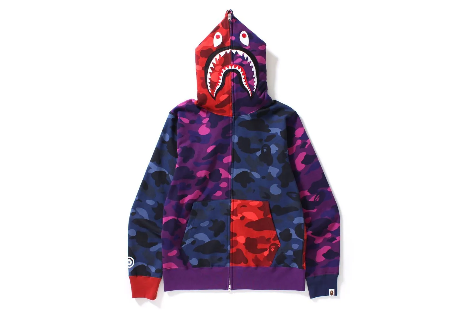BAPE Shark "Crazy Color Camo" Full Zip Hoodie Multi