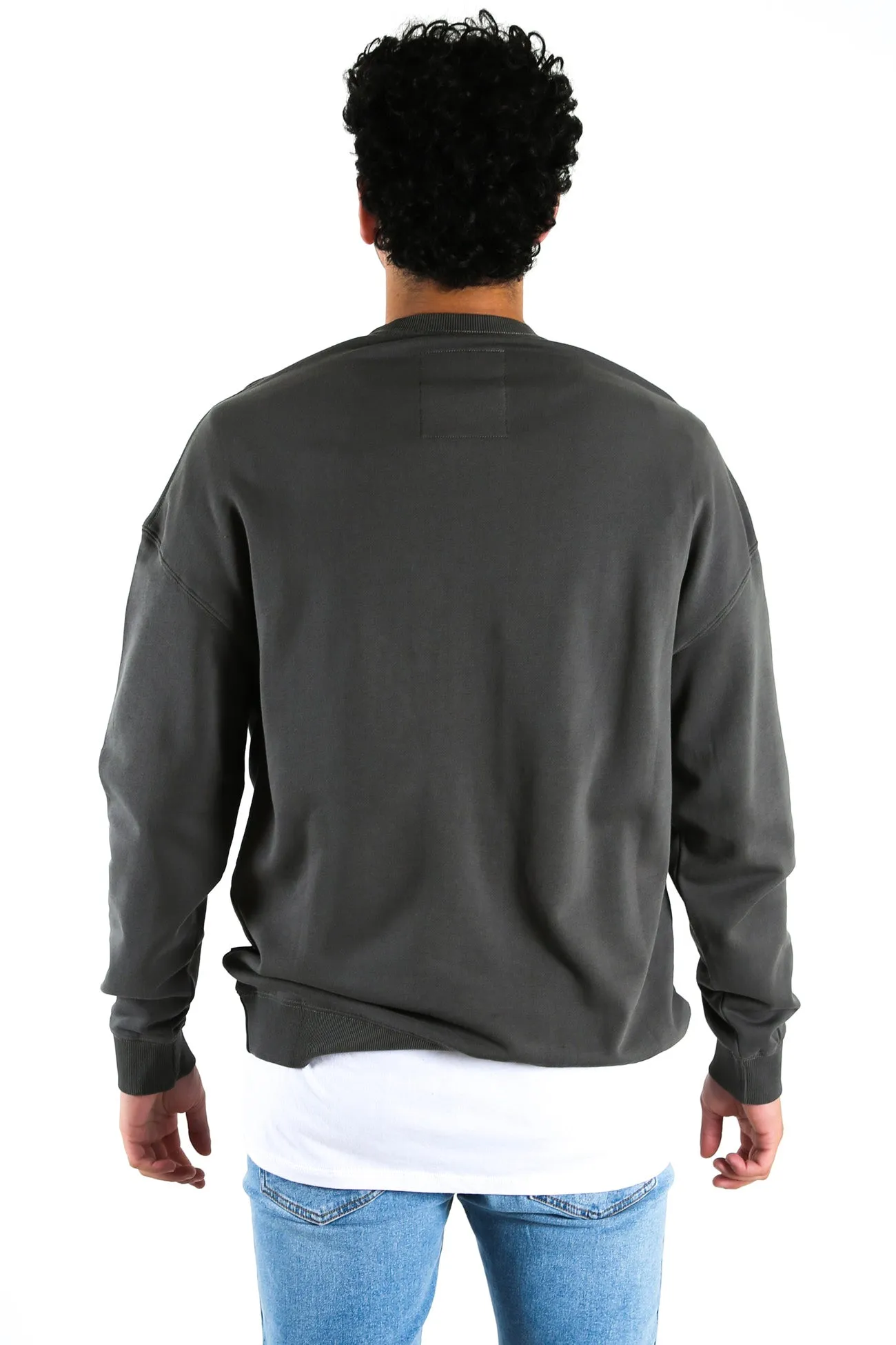 Bleach Oversized Crew Neck Gunmetal