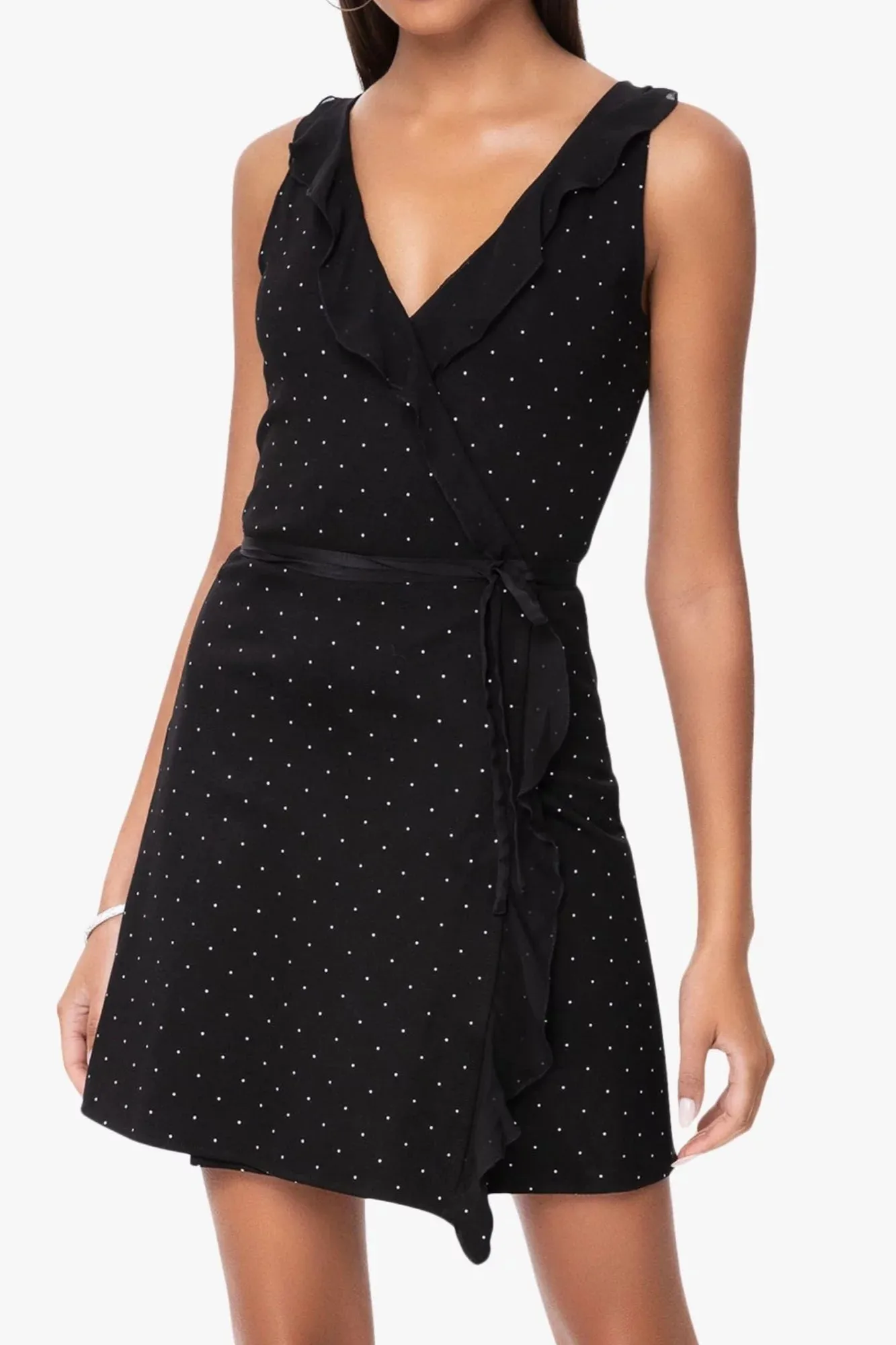 BLISS WRAP MINI DRESS (PINDOT)