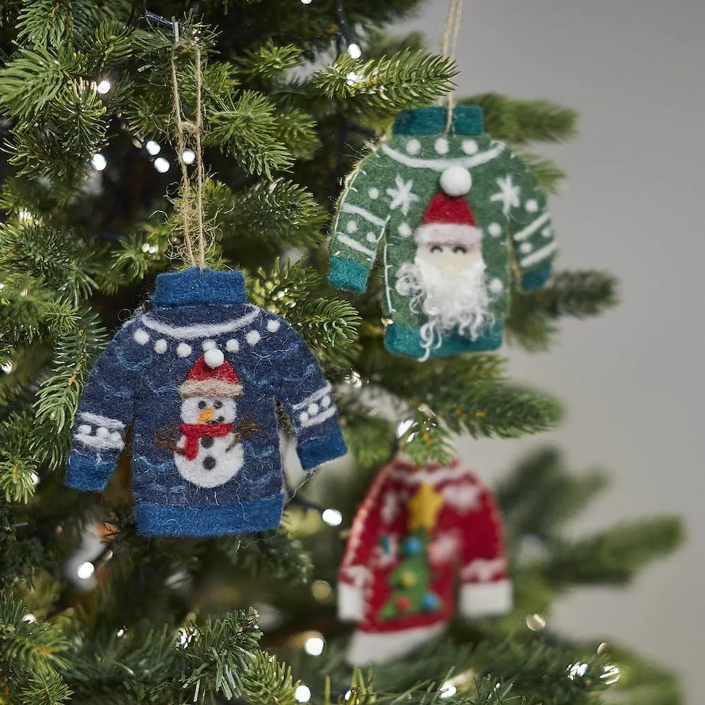 Blue Christmas Jumper Hanging Decoration