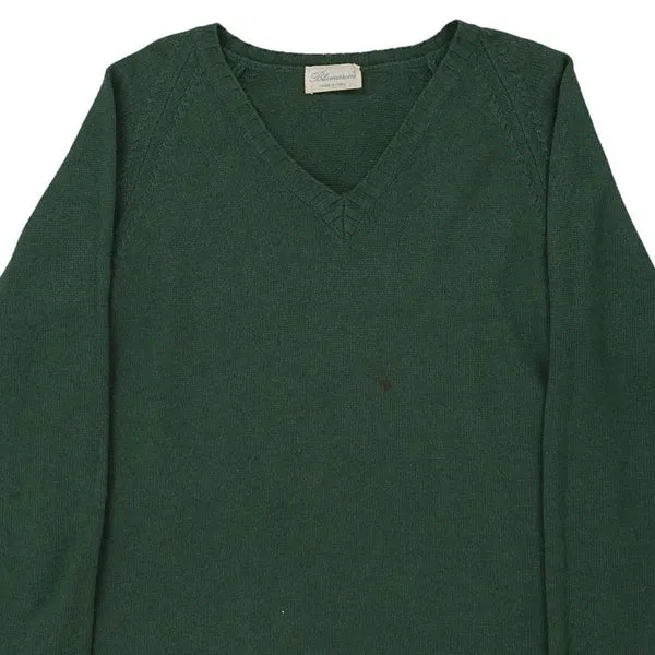 Blumarine V-neck Jumper - Small Green Wool Blend