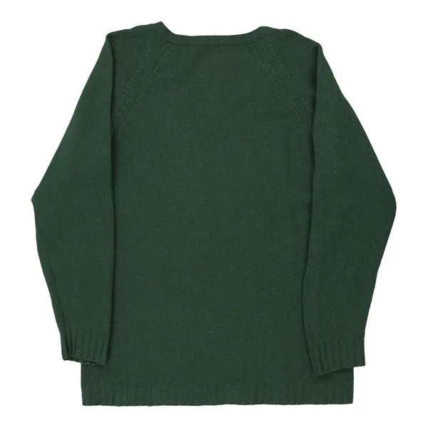 Blumarine V-neck Jumper - Small Green Wool Blend