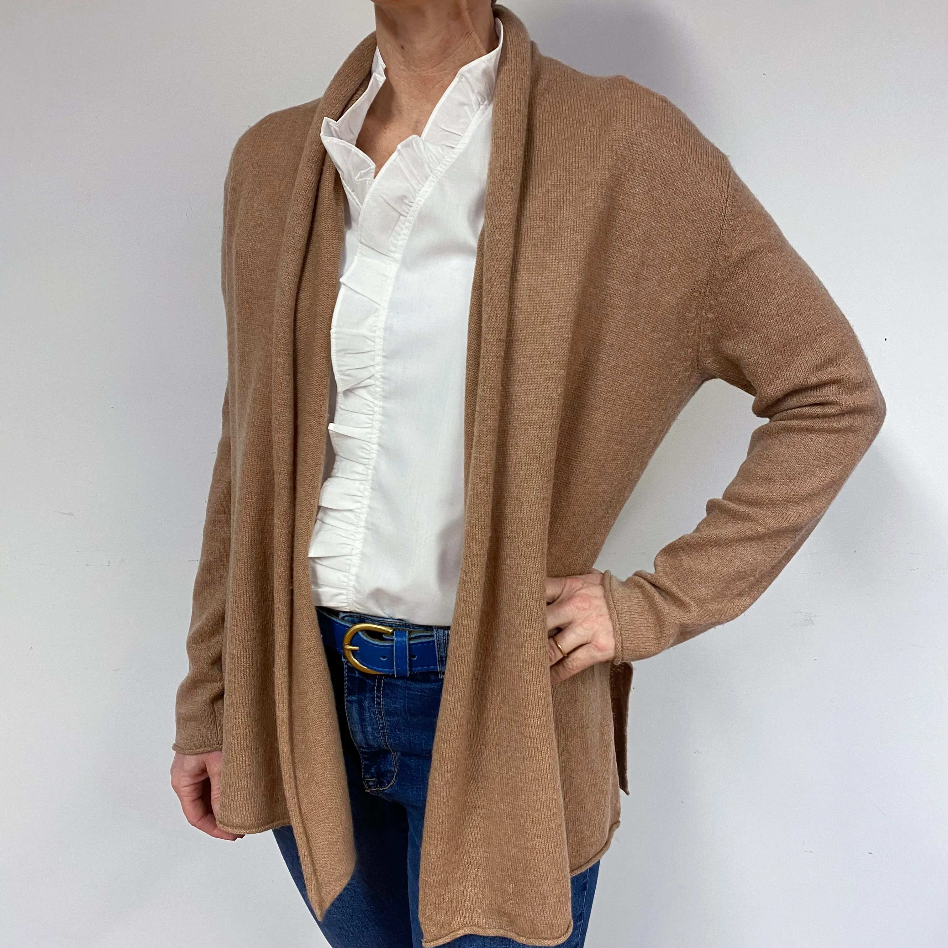 Butterscotch Brown Cashmere Cardigan Medium