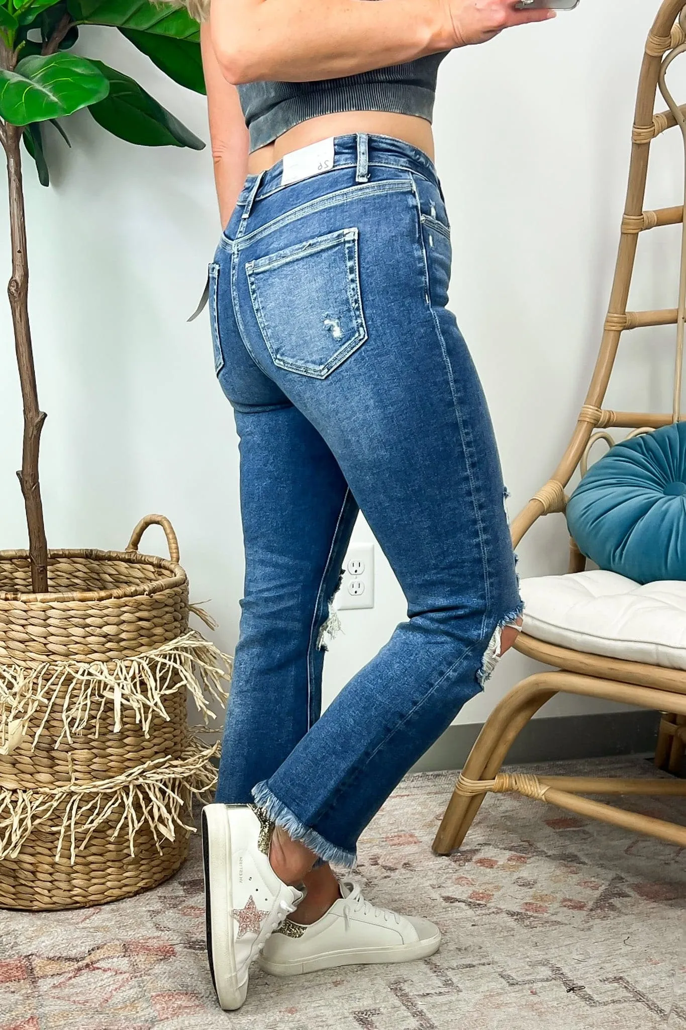 Caresha Distressed Cropped Flare Jeans - FINAL SALE