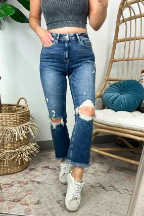 Caresha Distressed Cropped Flare Jeans - FINAL SALE
