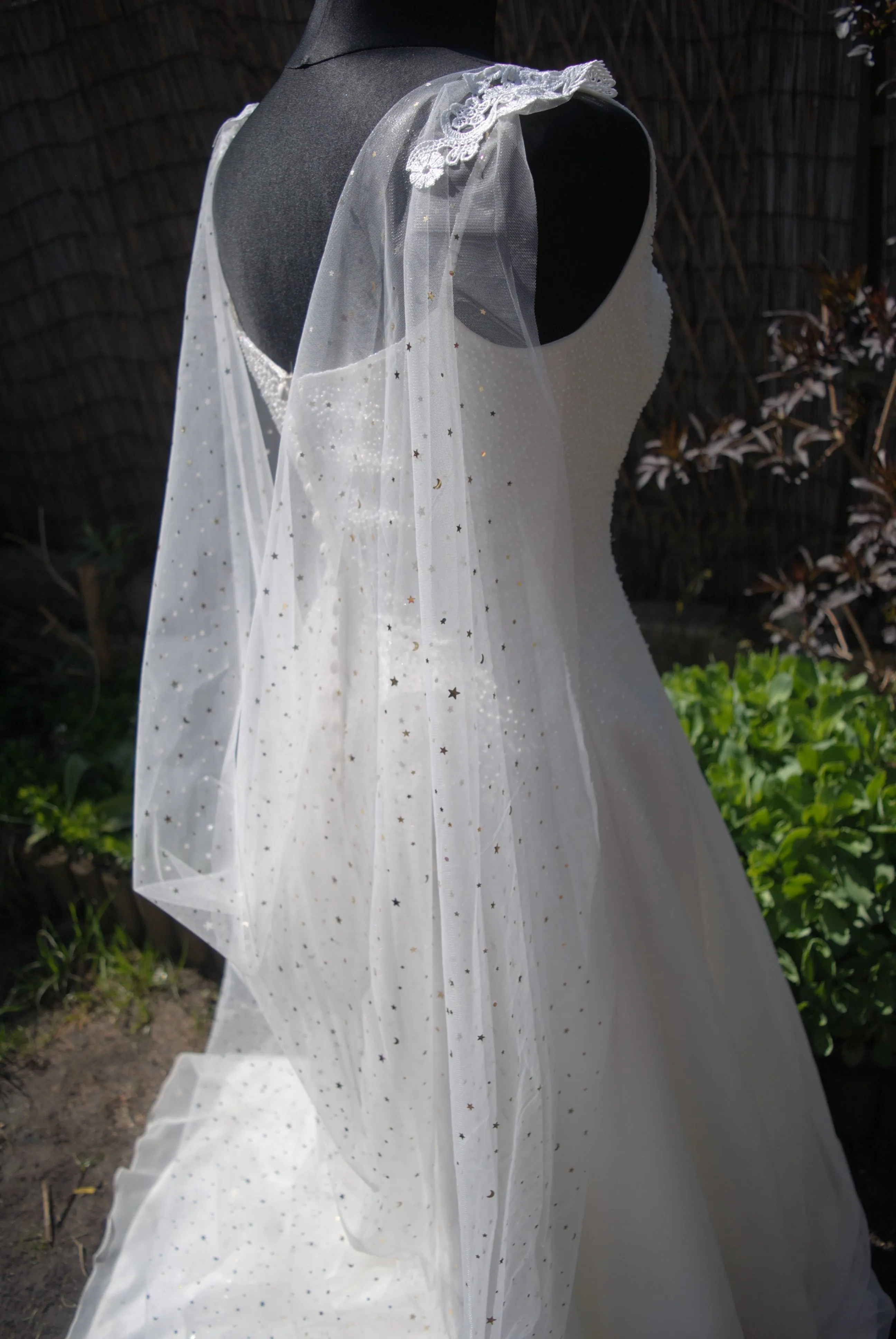 Celestial Wedding Cape | Black or Ivory, 200 - 400cm