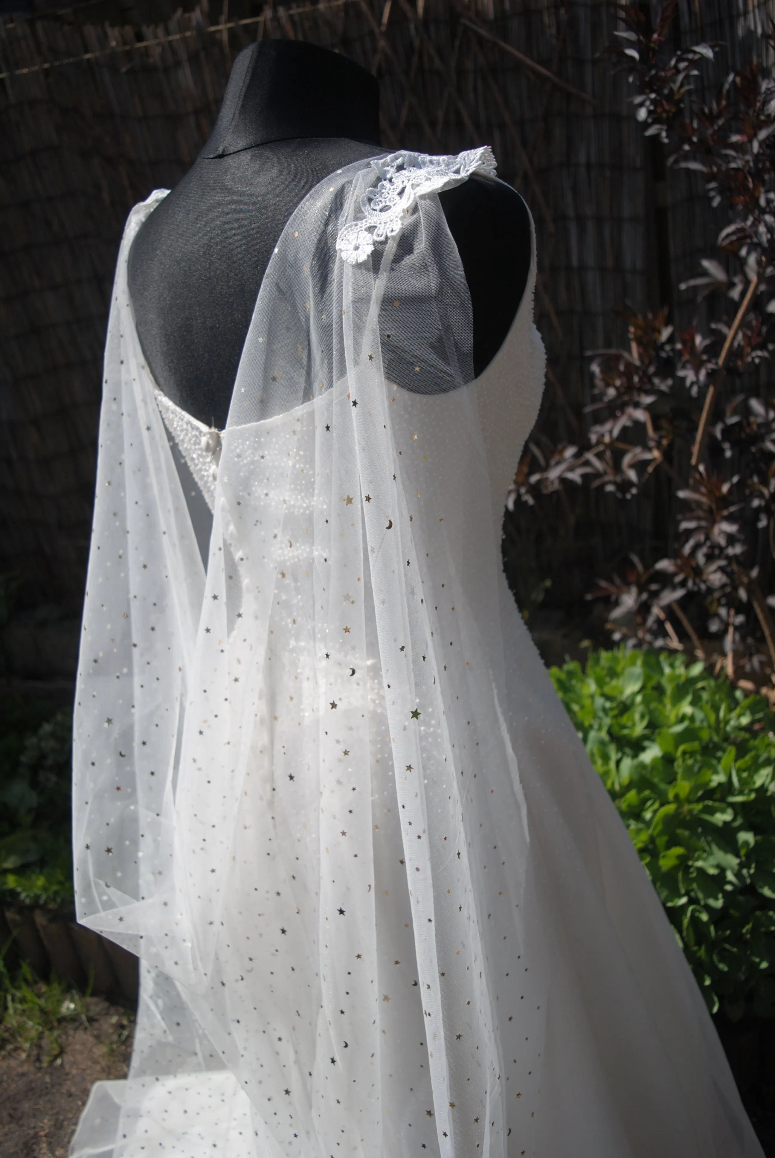 Celestial Wedding Cape | Black or Ivory, 200 - 400cm
