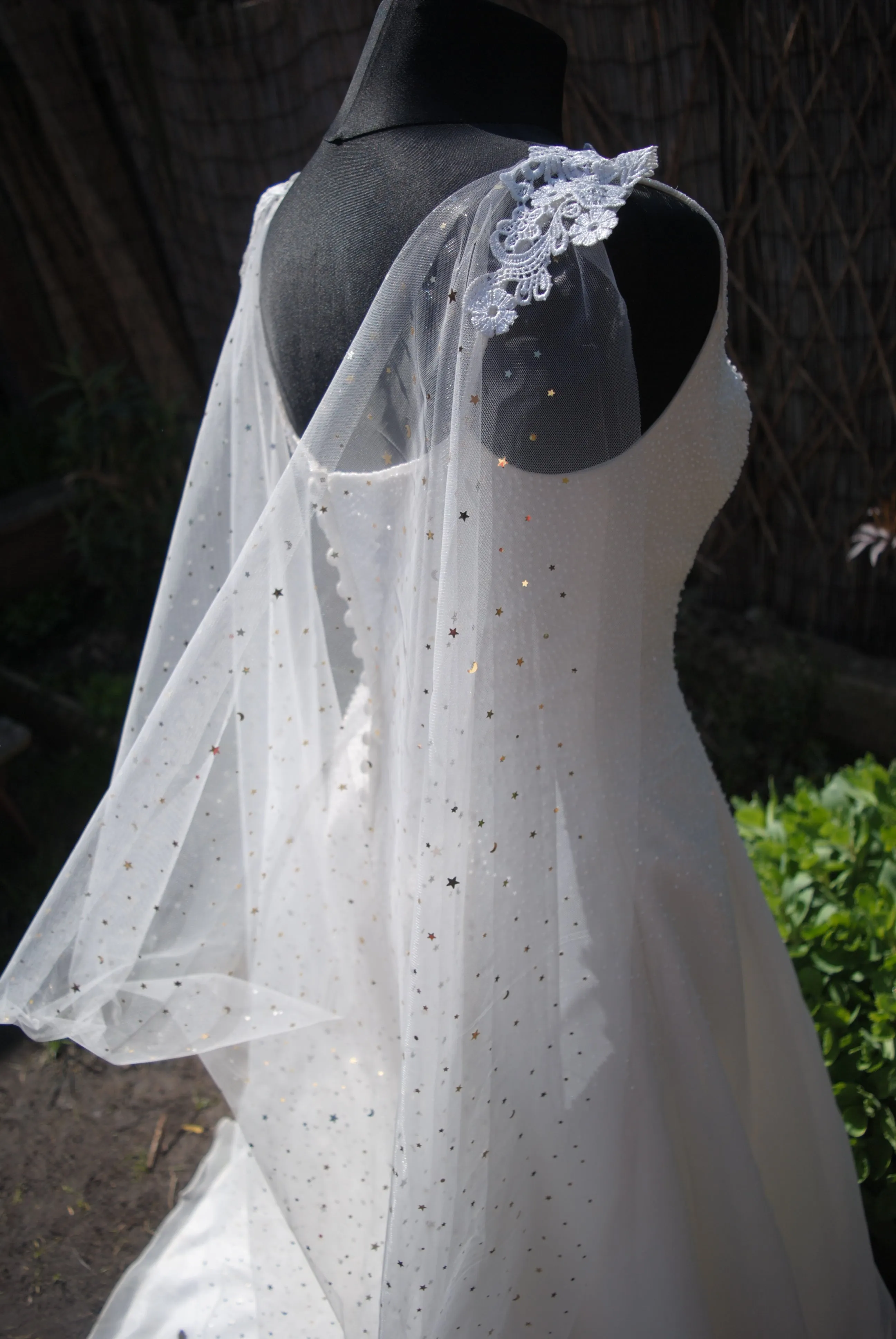 Celestial Wedding Cape | Black or Ivory, 200 - 400cm