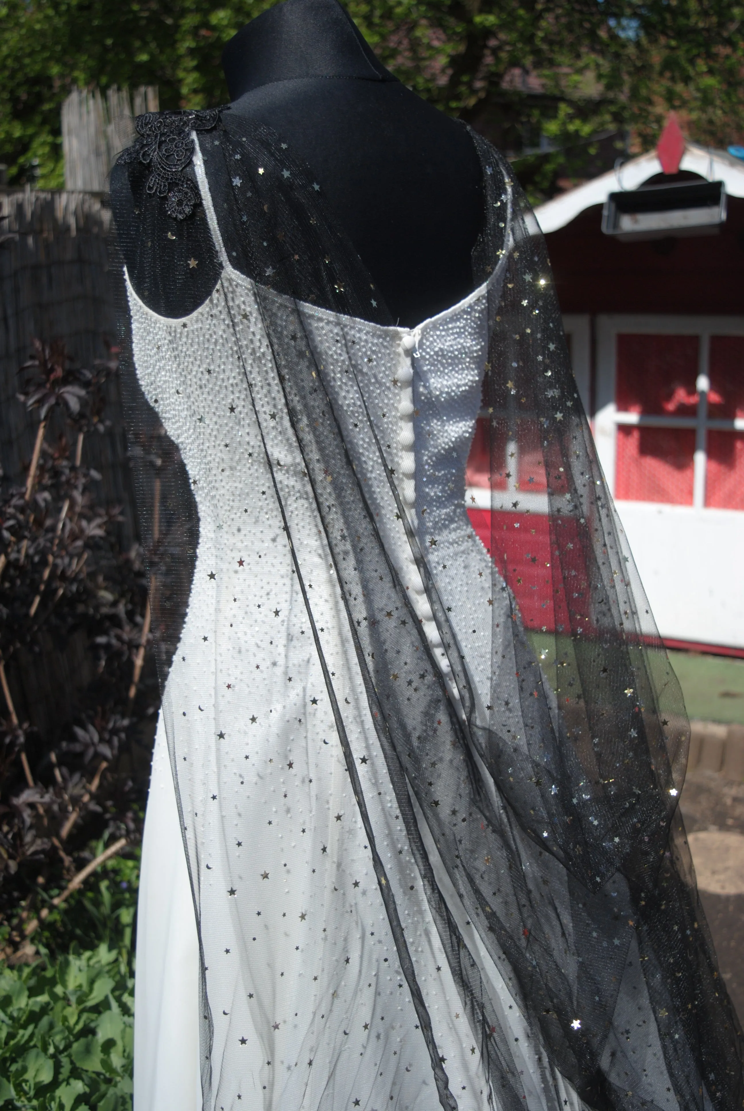 Celestial Wedding Cape | Black or Ivory, 200 - 400cm