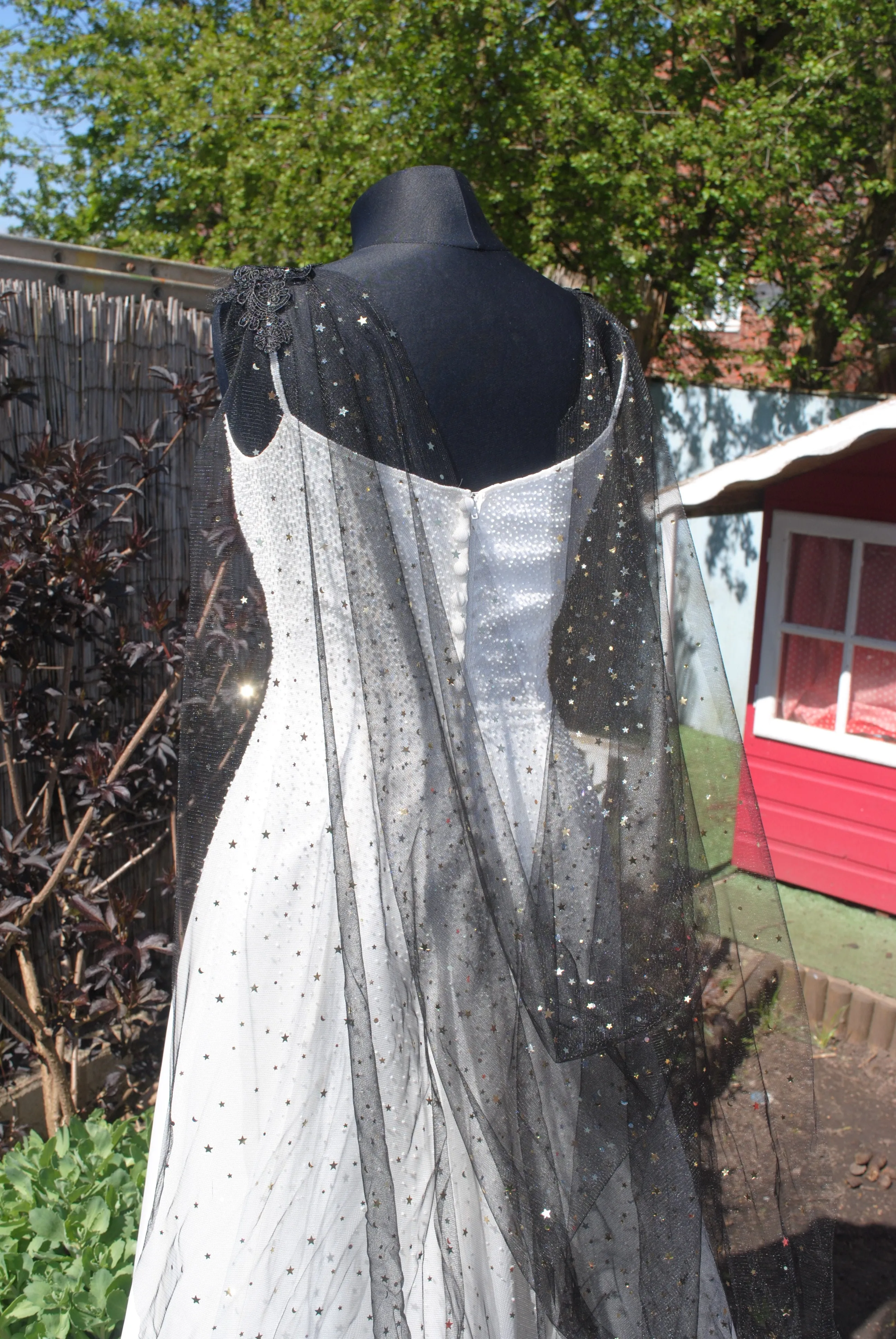 Celestial Wedding Cape | Black or Ivory, 200 - 400cm