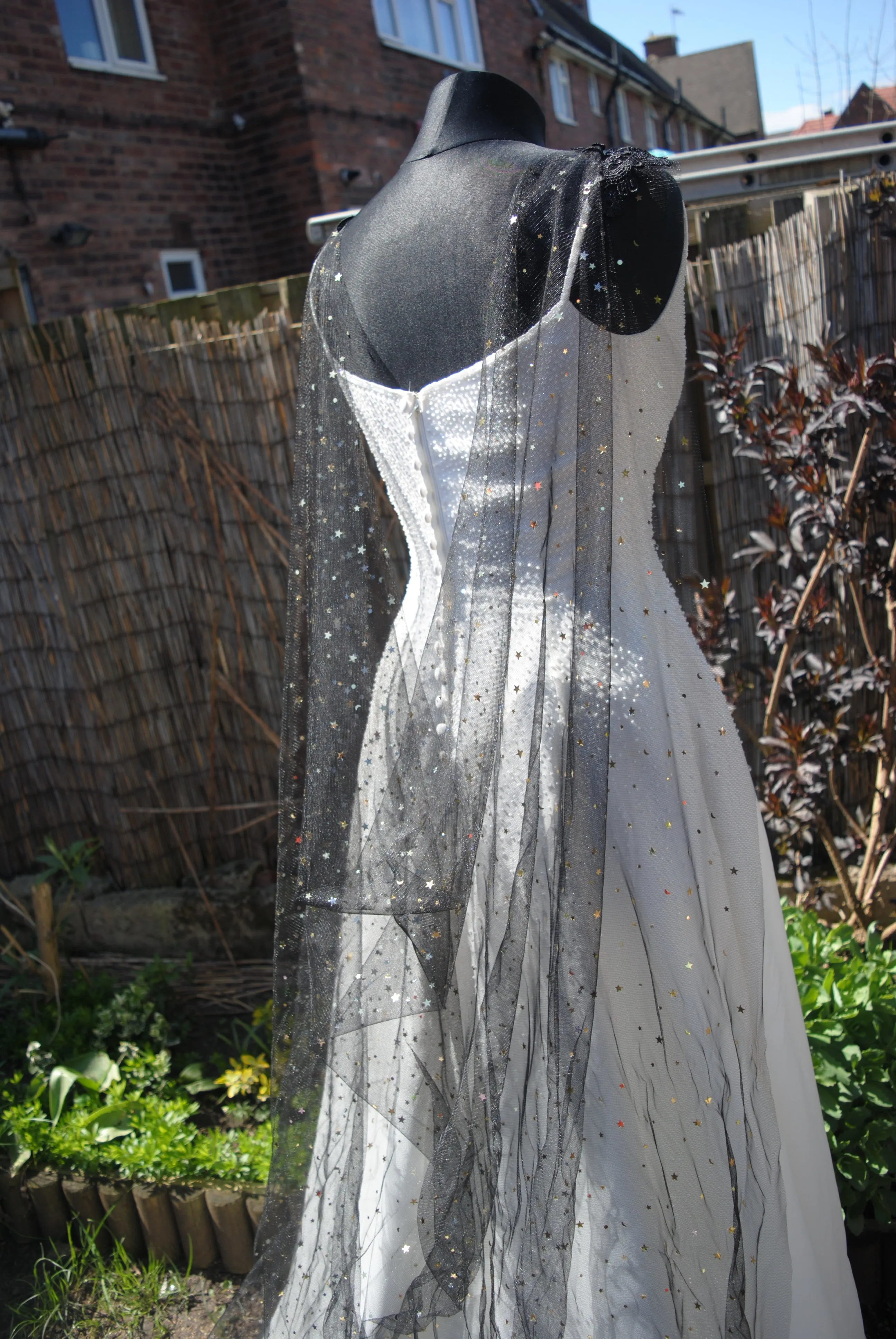 Celestial Wedding Cape | Black or Ivory, 200 - 400cm