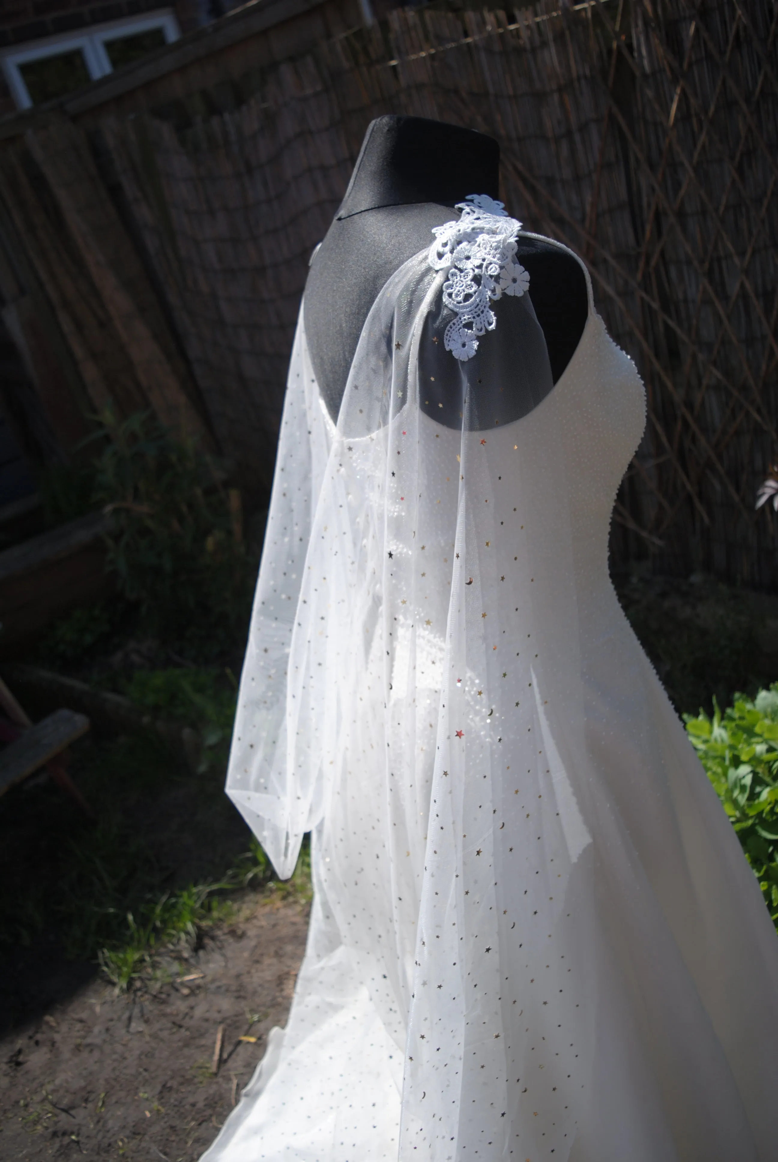 Celestial Wedding Cape | Black or Ivory, 200 - 400cm