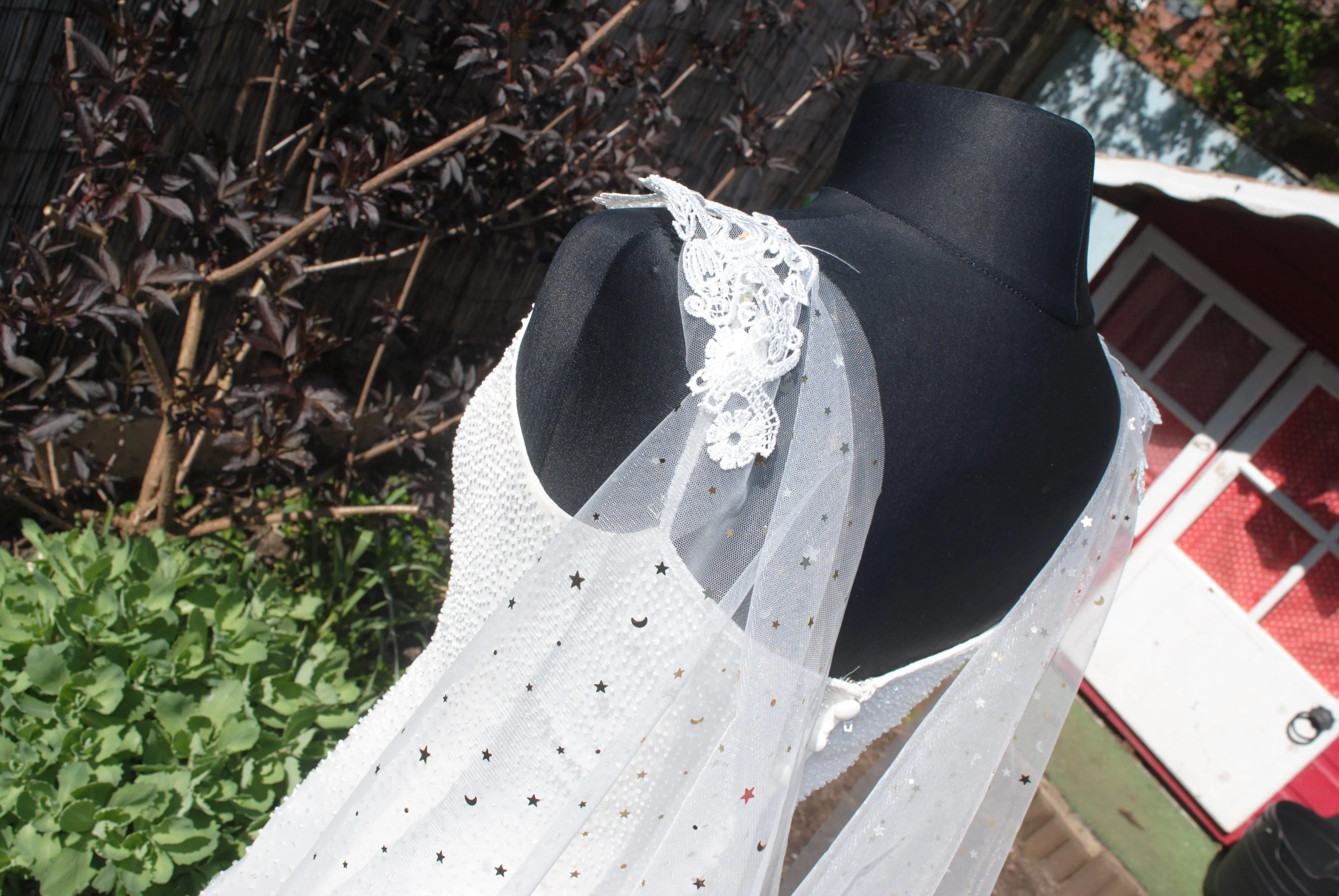 Celestial Wedding Cape | Black or Ivory, 200 - 400cm