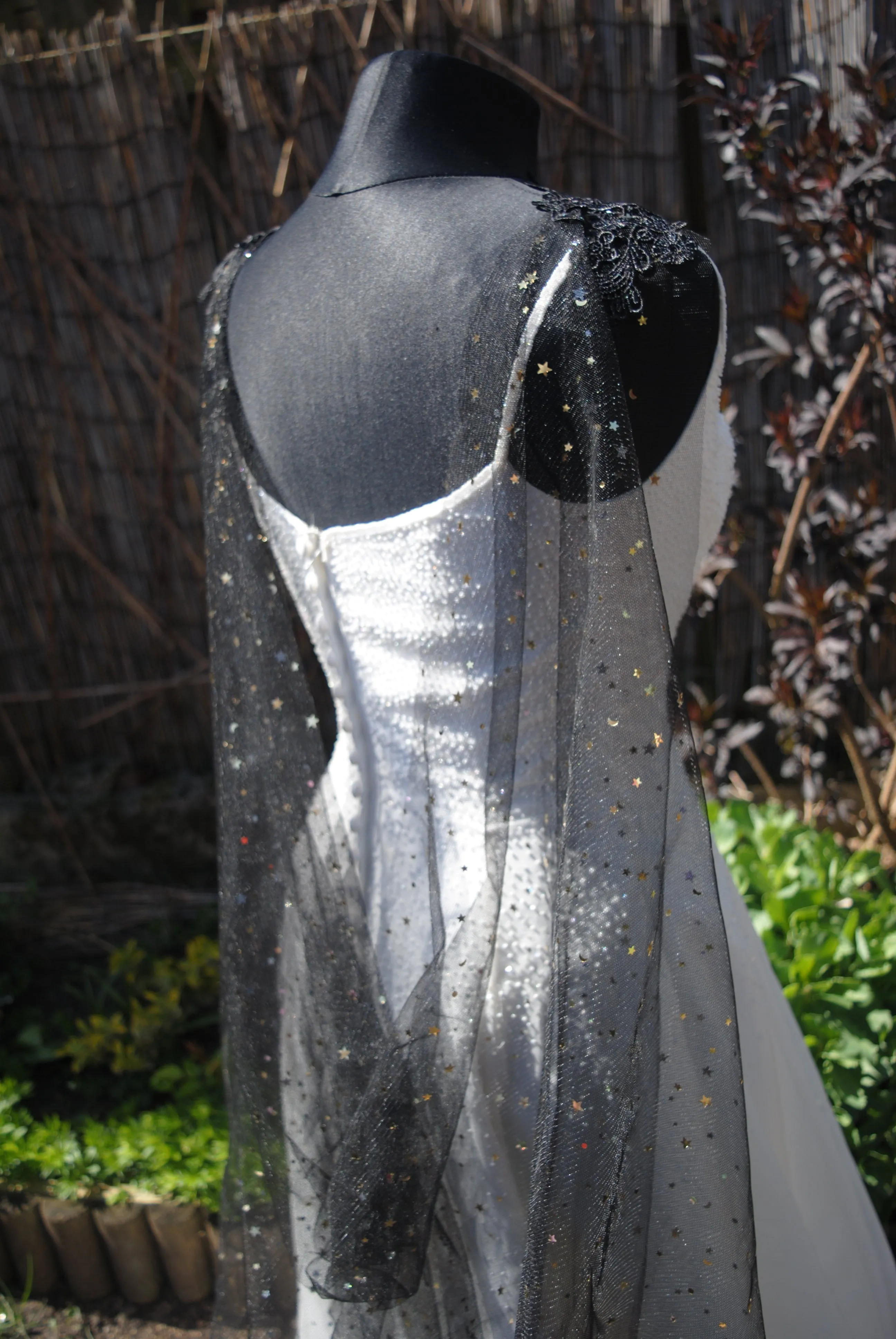 Celestial Wedding Cape | Black or Ivory, 200 - 400cm