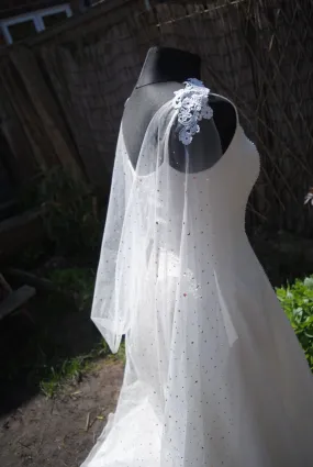Celestial Wedding Cape | Black or Ivory, 200 - 400cm