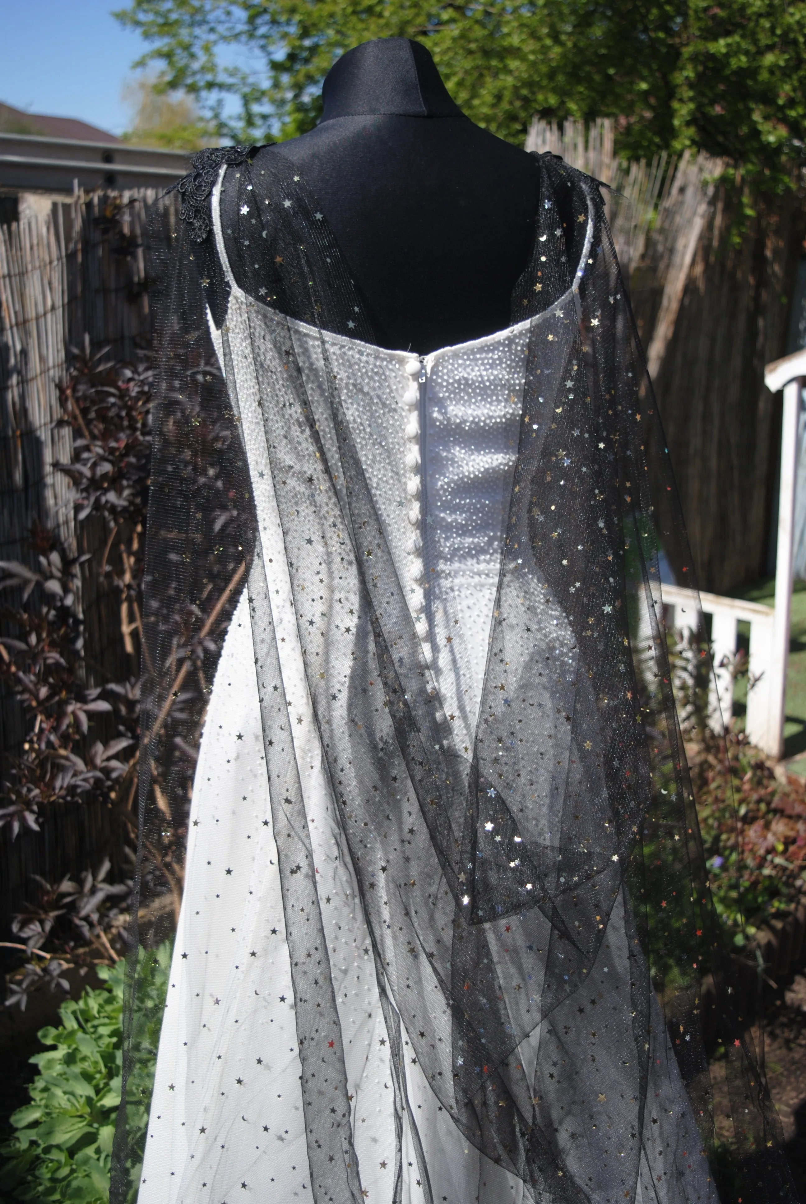 Celestial Wedding Cape | Black or Ivory, 200 - 400cm