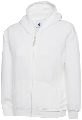 Childrens Classic Full Zip Hooded Sweatshirt | White