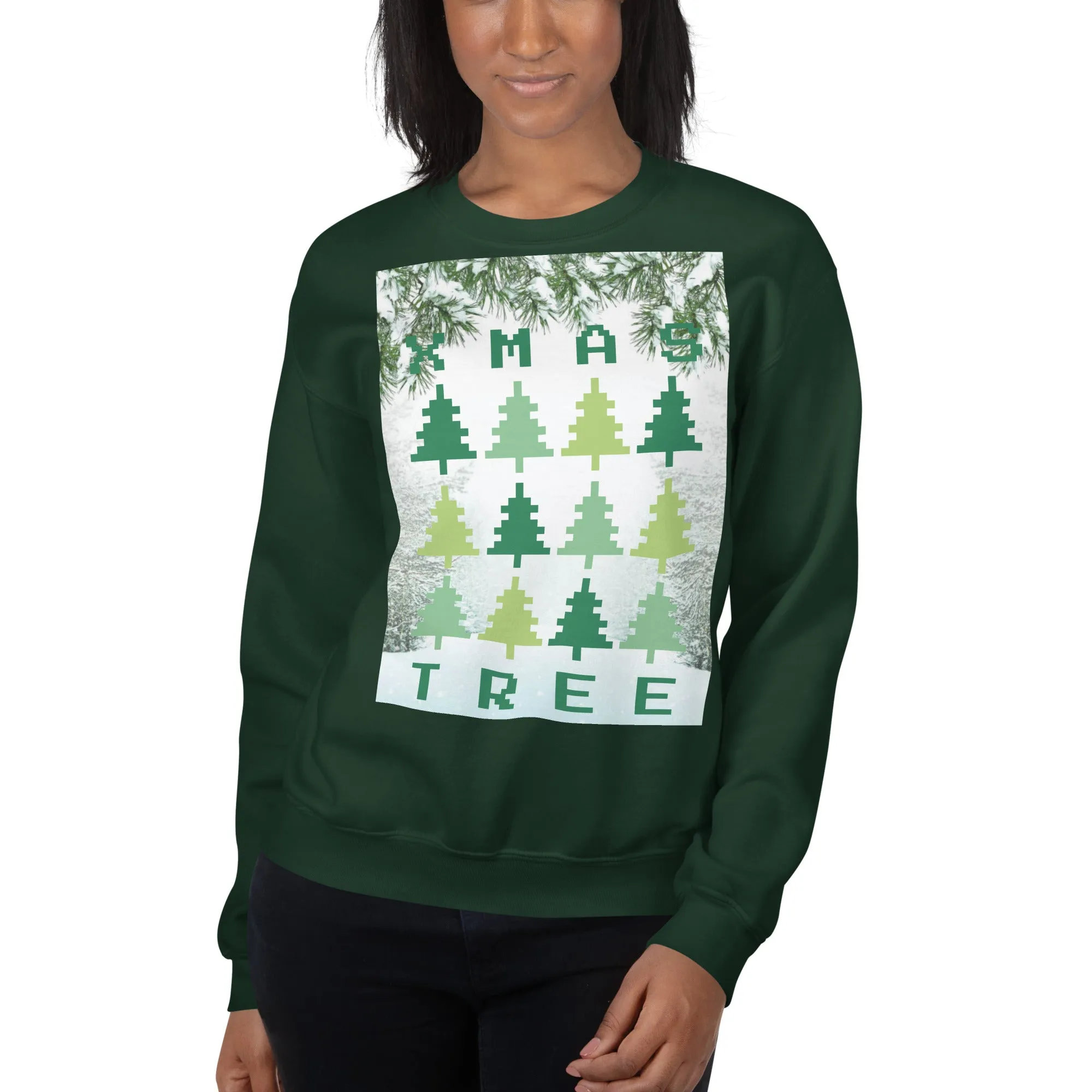 Christmas Tree Sweatshirt (Glamourange Christmas Sweatshirt Womens)