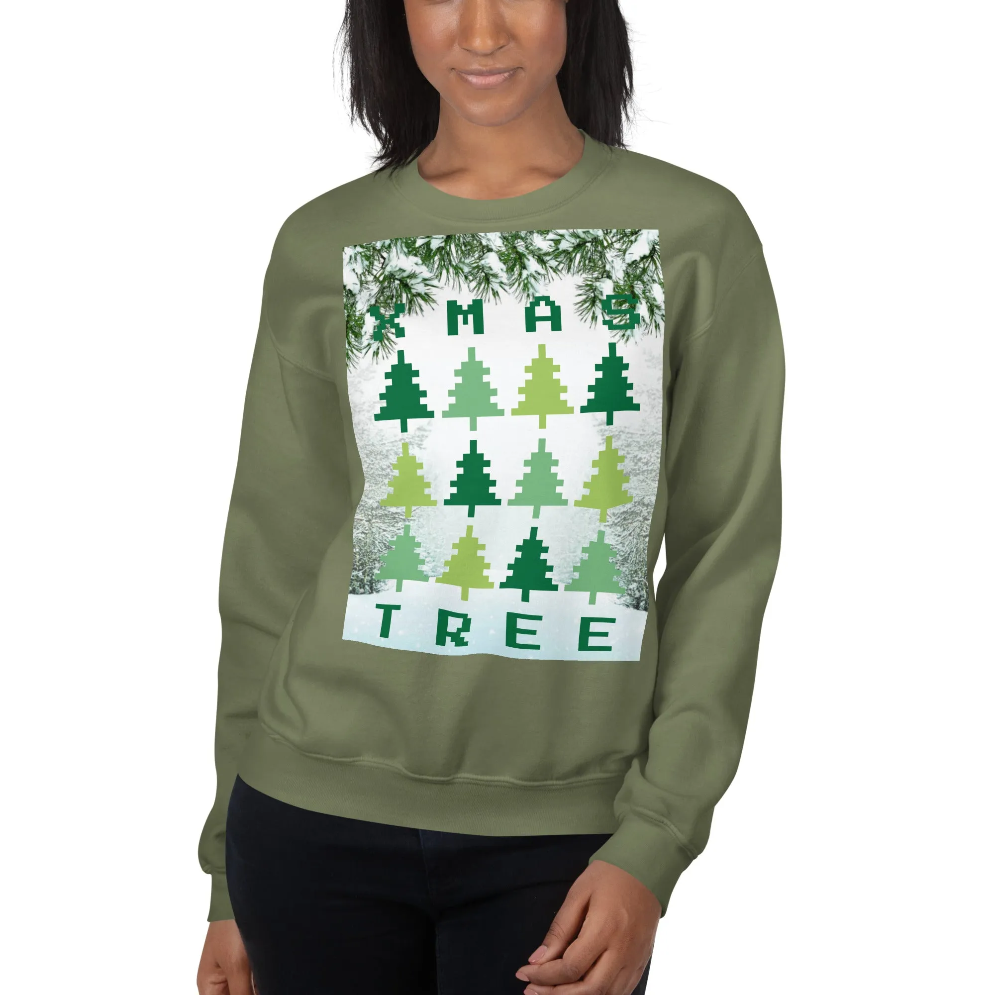 Christmas Tree Sweatshirt (Glamourange Christmas Sweatshirt Womens)