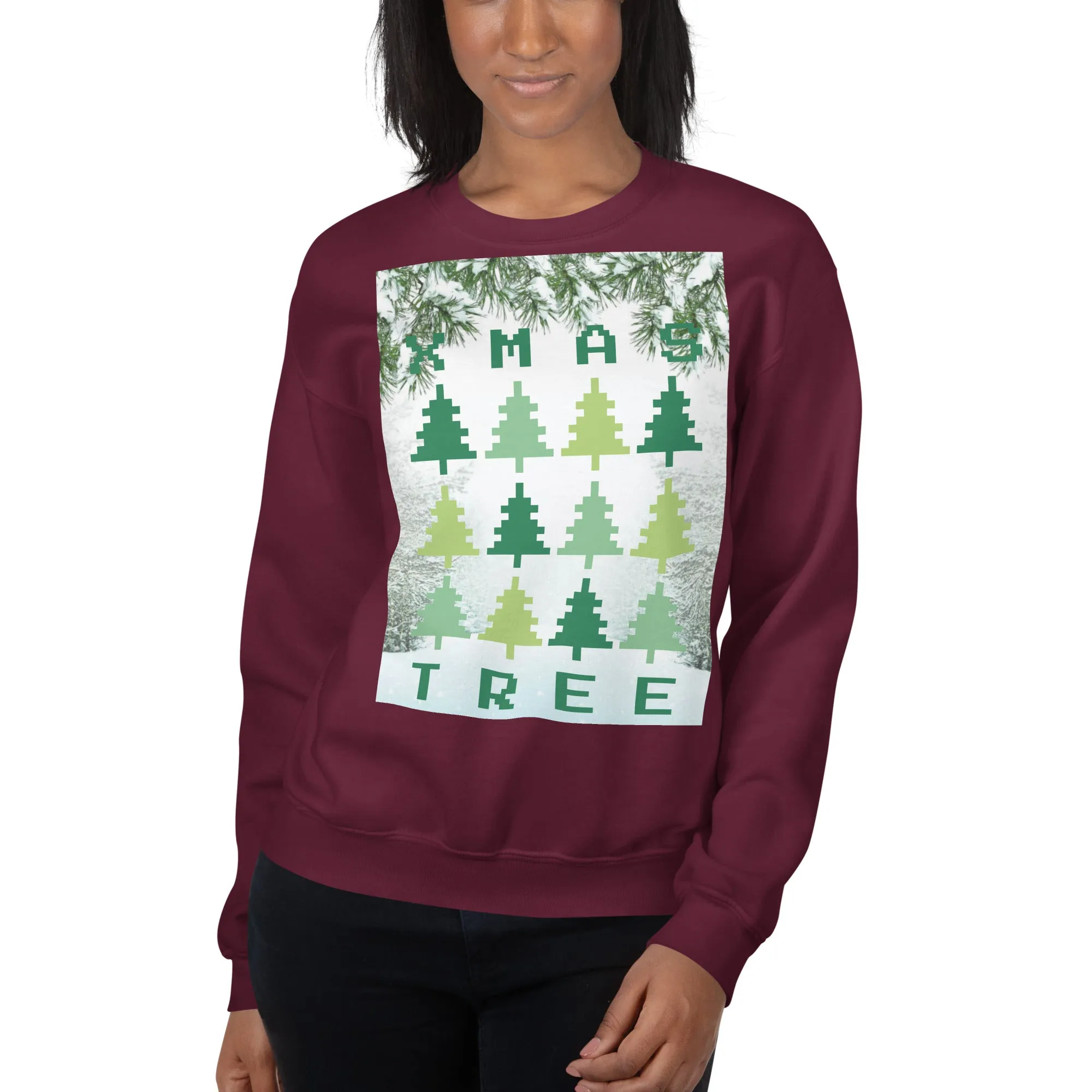 Christmas Tree Sweatshirt (Glamourange Christmas Sweatshirt Womens)