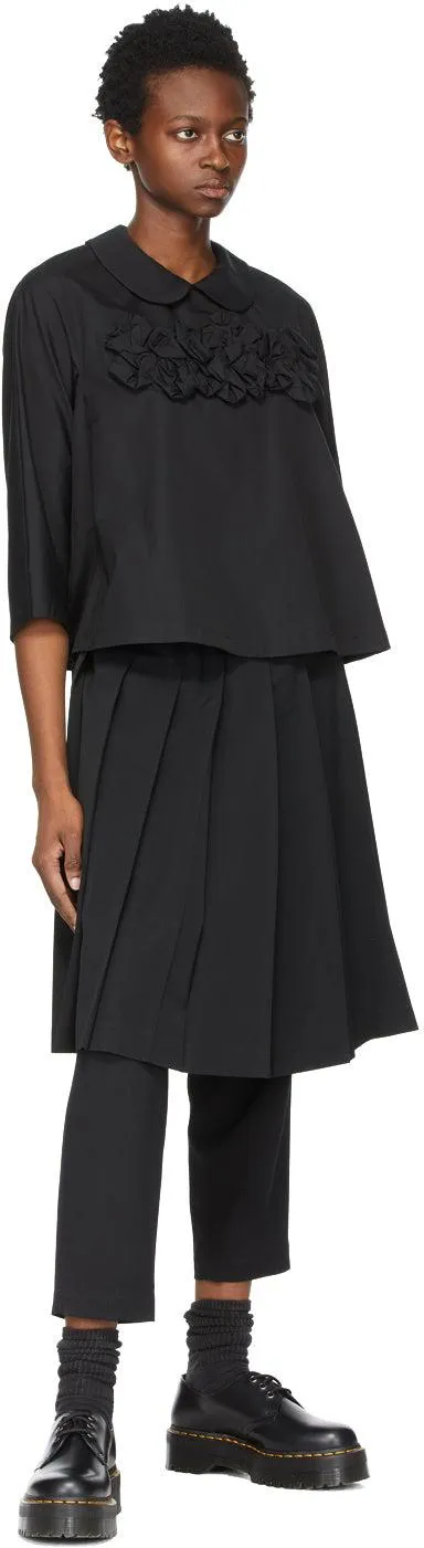 Comme des GarÃ§ons Comme des GarÃ§ons Black Wool Pleated Skirt Trousers