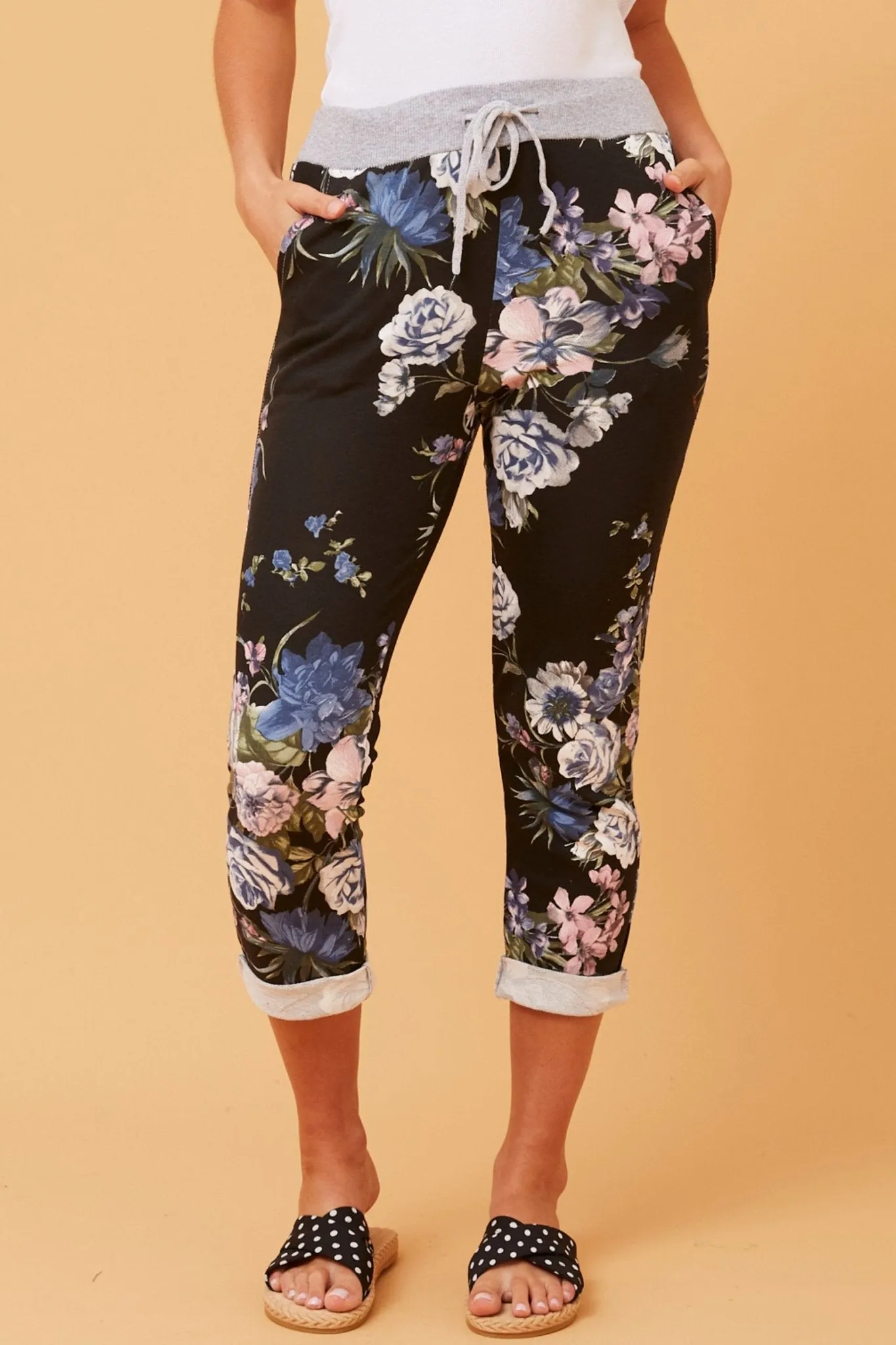COTTAGE GARDEN COTTON JOGGERS JERSEY WAIST