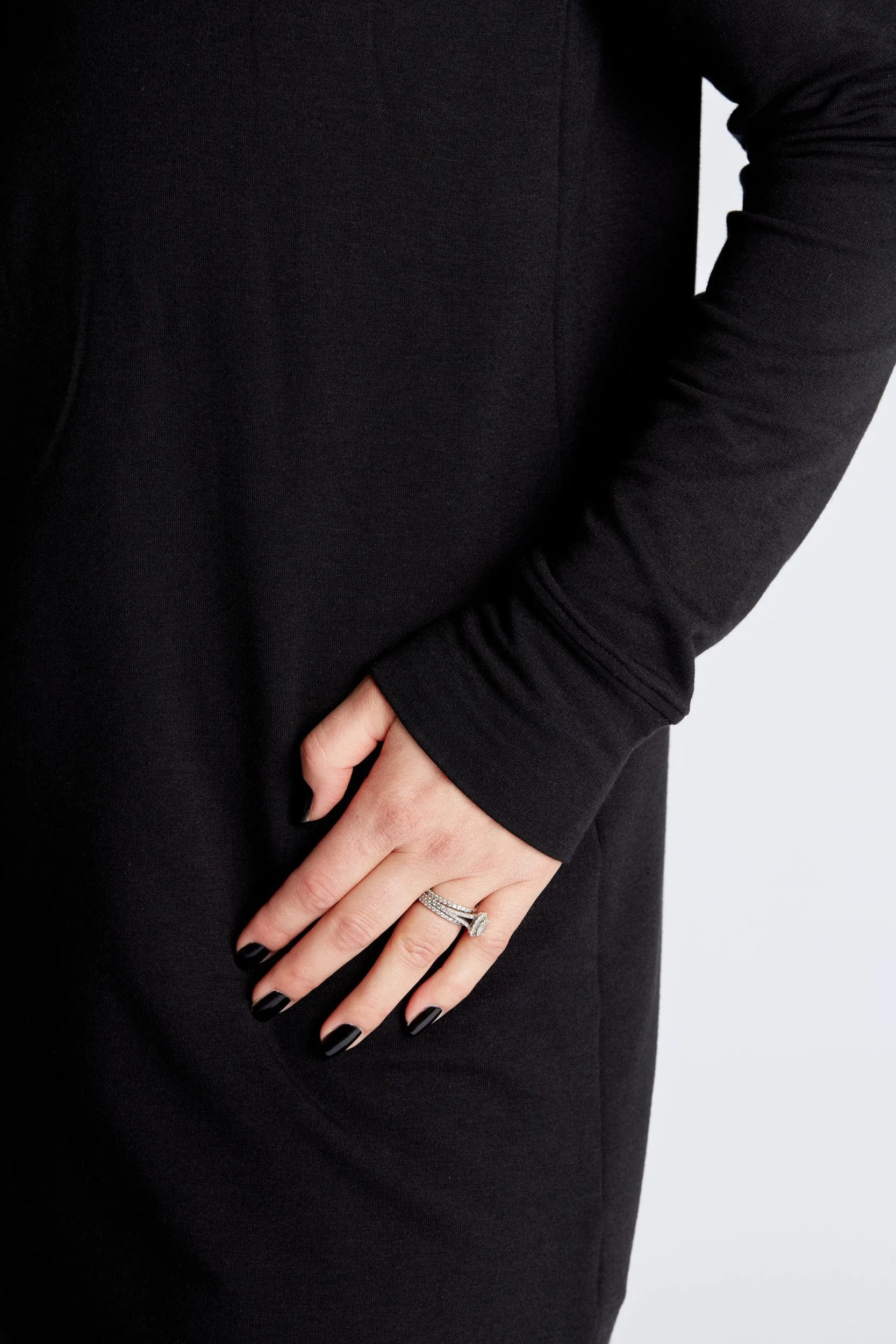 Crew Sweater Dress in Onyx