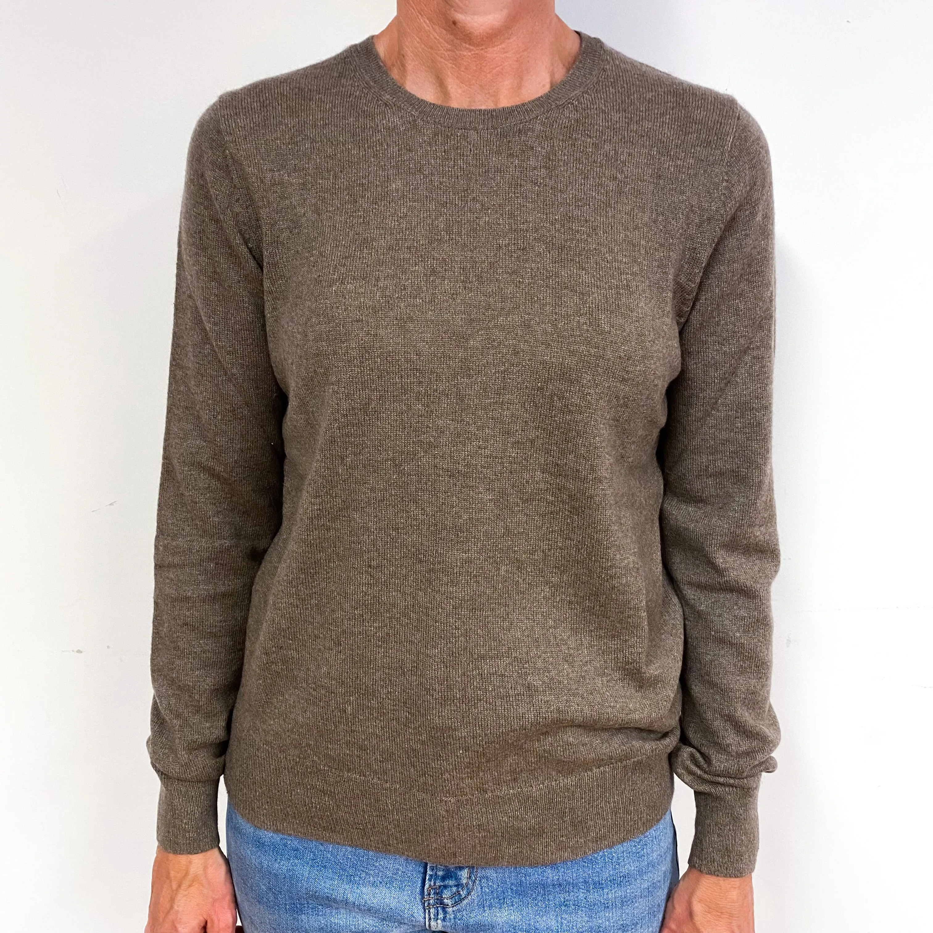Donkey Brown Cashmere Crew Neck Jumper Medium