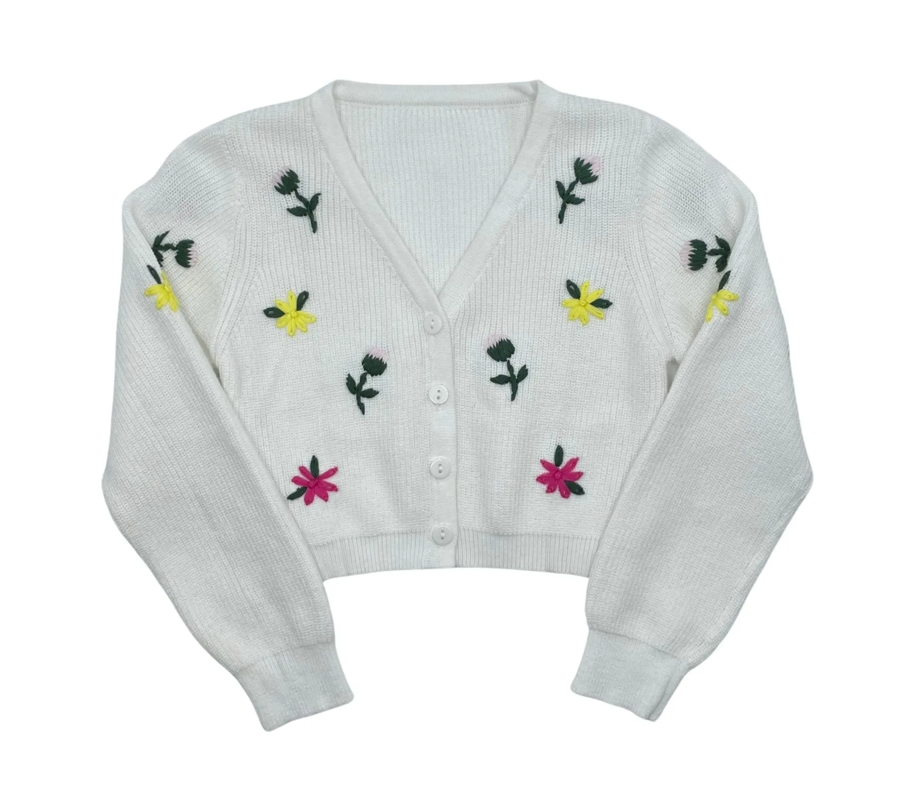 dress linen jumper with embroidered cardigan - ivory