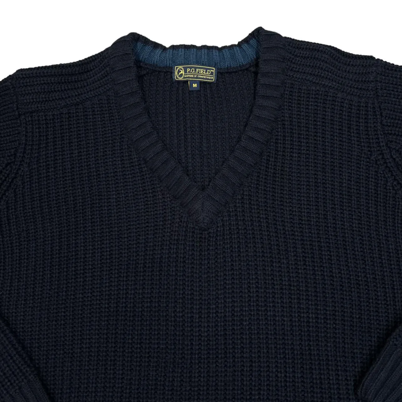 Early 00's P.G.FIELD Classic Chunky Acrylic Knit V-Neck Sweater Jumper