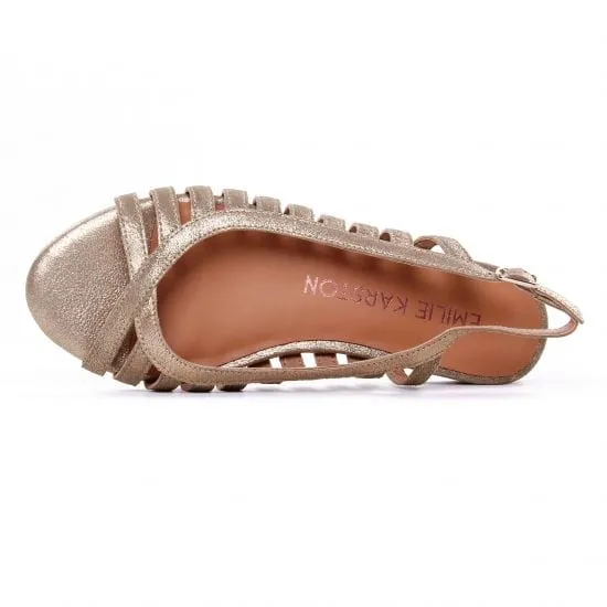 Emilie Karston Women's Lune Ballerina Sandals- Gold