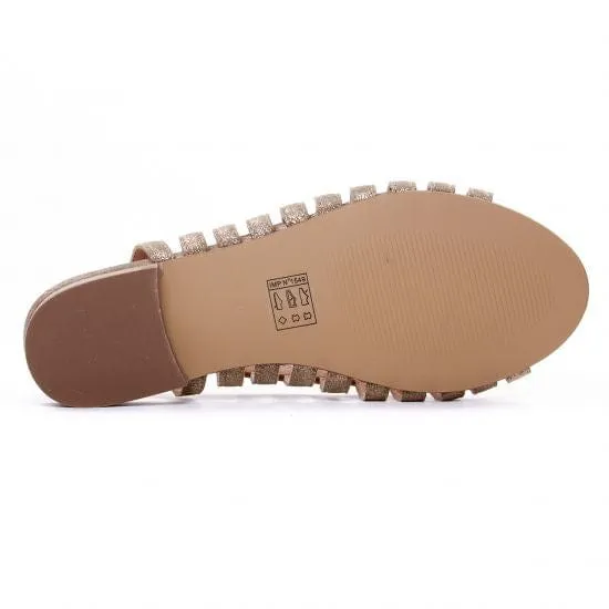 Emilie Karston Women's Lune Ballerina Sandals- Gold