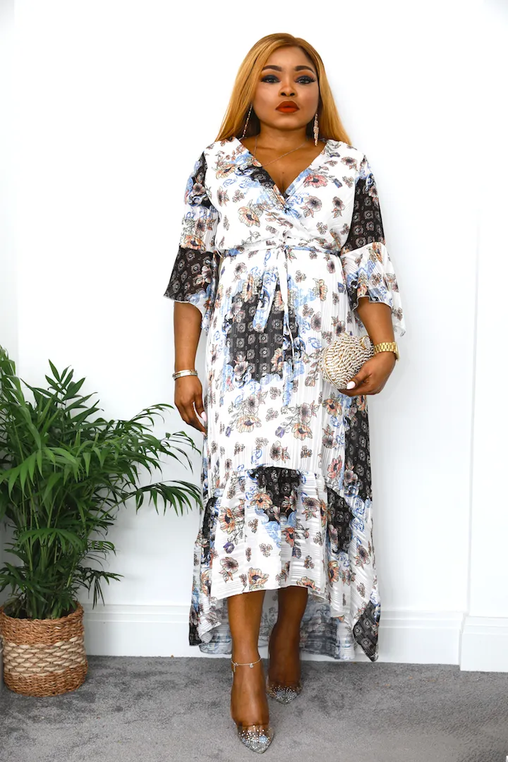Emma Floaty Midi Wrap Dress