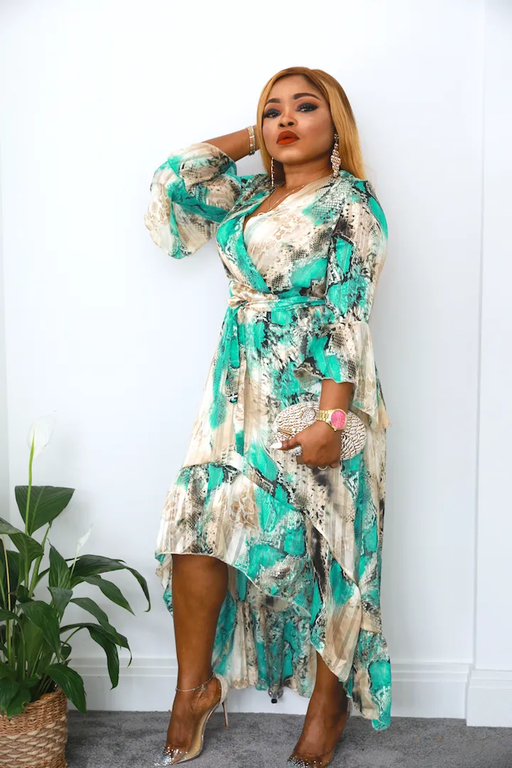 Emma Floaty Midi Wrap Dress