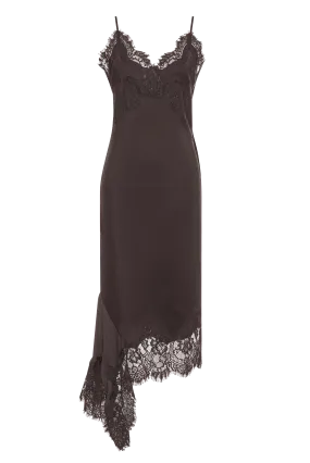Emma Sheer Bottom Slip Dress Fudge