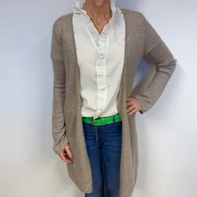 Fawn Brown Cashmere Edge to Edge Cardigan Medium