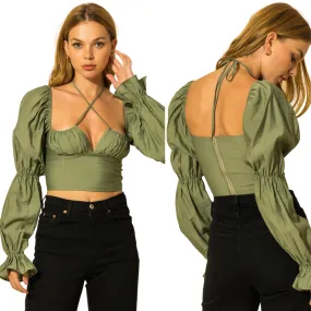Forget Me Not Crop Top - Olive