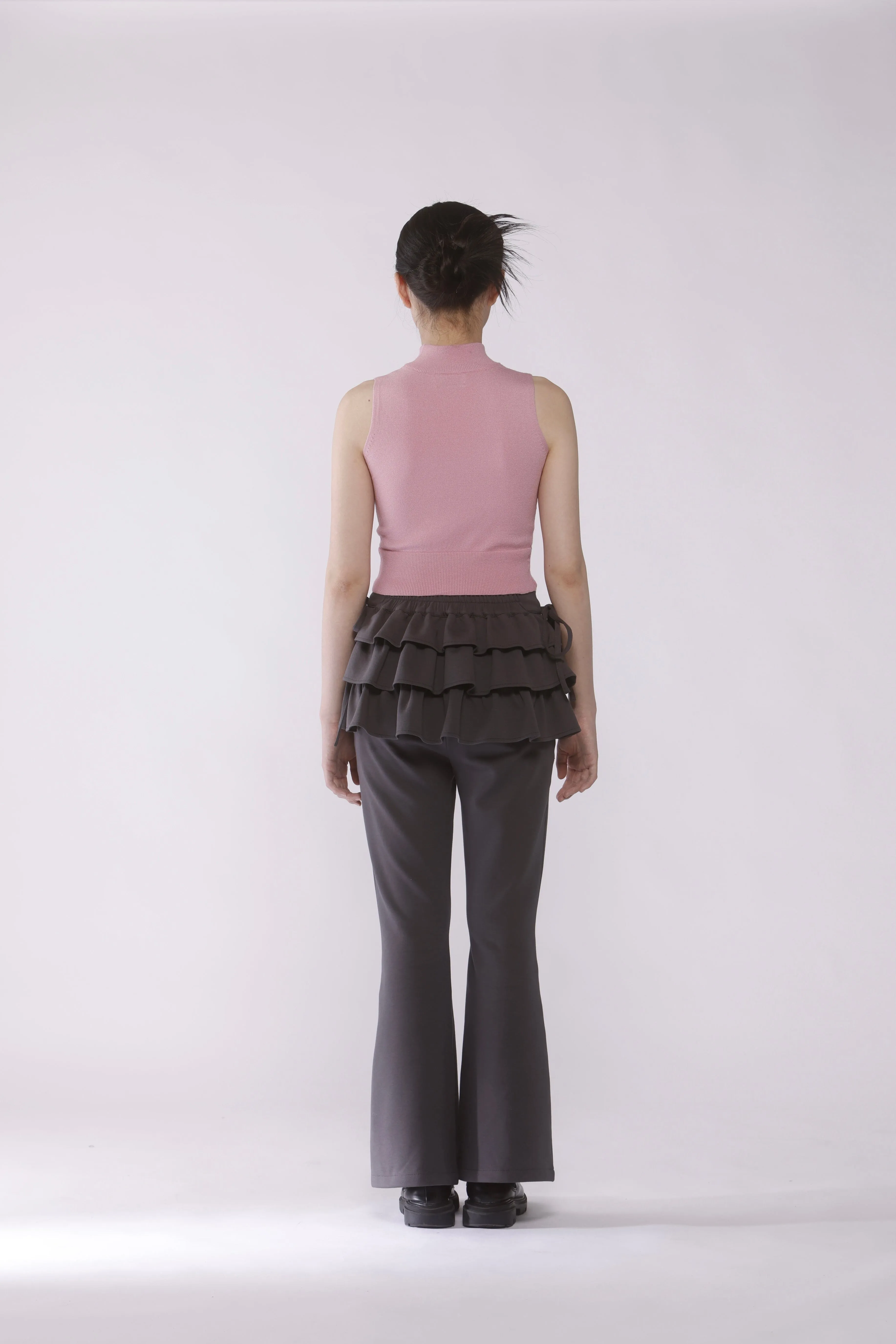 Frill skirt layered pants